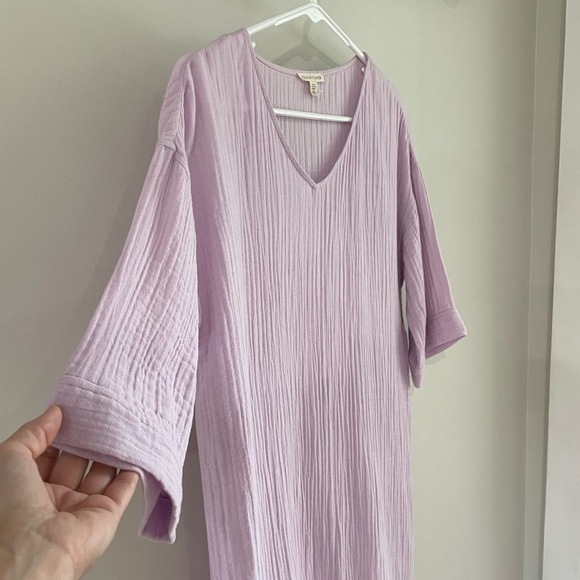 Eileen Fisher Organic Cotton Gauze Dress - Light Purple (Malow) - Extra Small XS - Picture 10 of 16